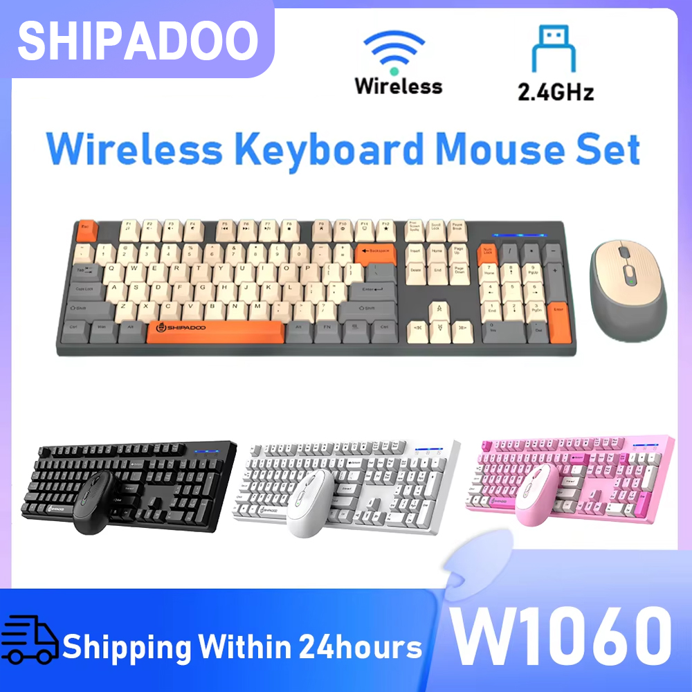 Pc Gaming Komplett Set - Shipadoo 2.4G USB Wireless Keyboard Mouse