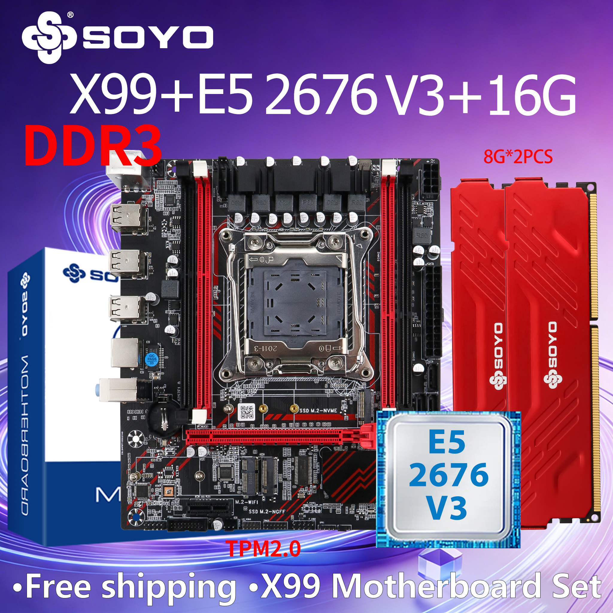 Pc Gaming Kit - SOYO X99 Motherboard E5 2676 V3