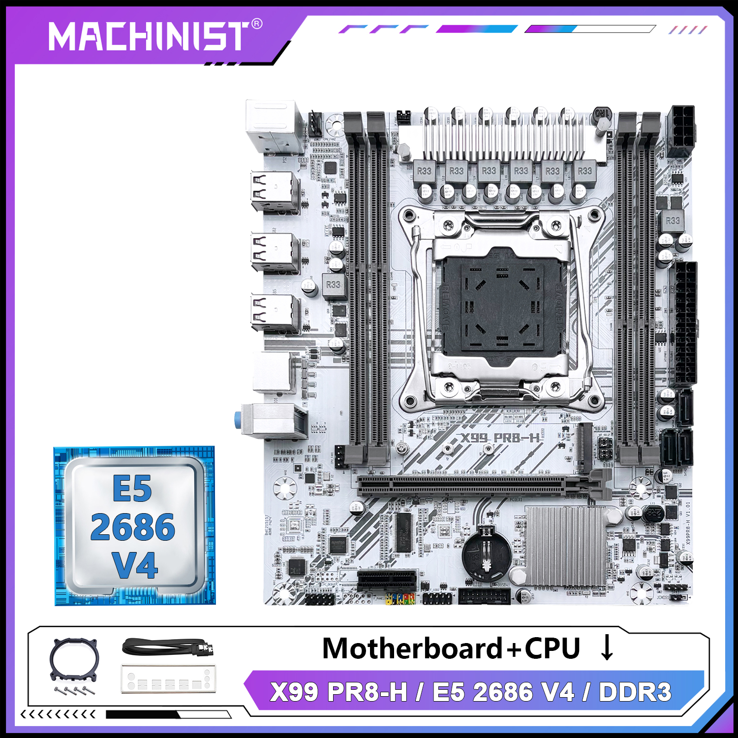 Pc Gaming Kit - MACHINIST White X99 Motherboard Kit set