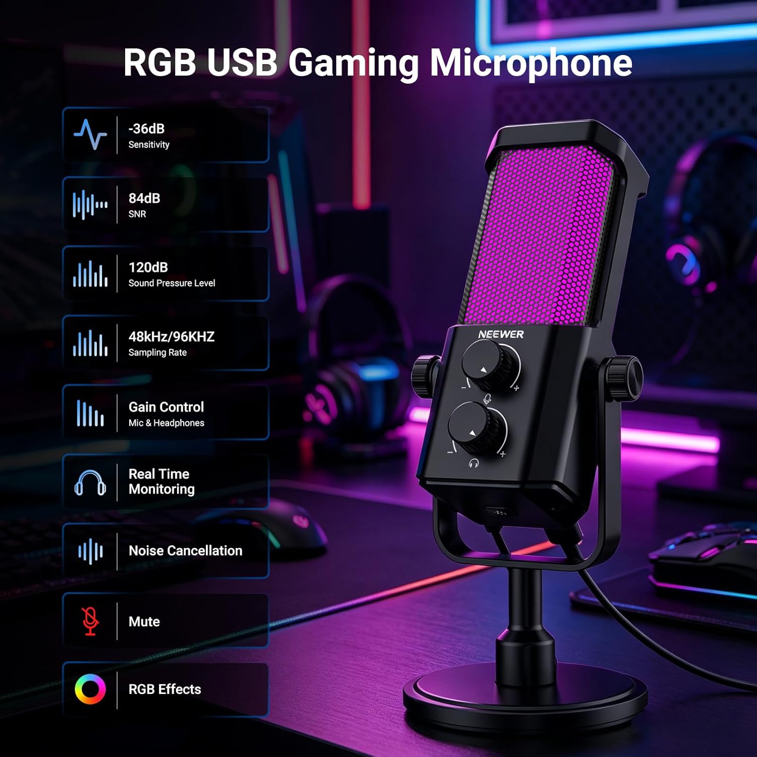 AI USB Podcasting Microphone,  – No Rgb Gaming Pc recenzja i cena
