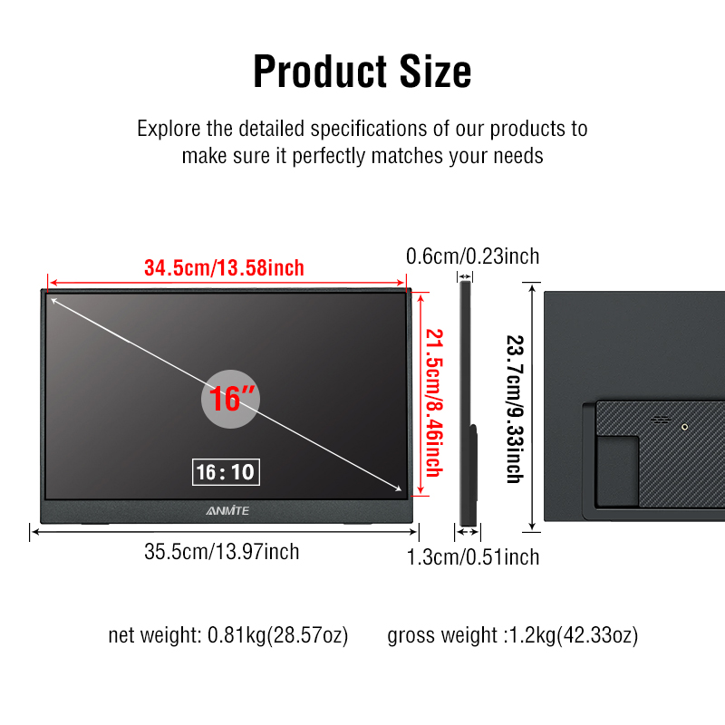 Anmite 16-Inch Portable Touch  – Pc Gaming Y Monitor recenzja i cena