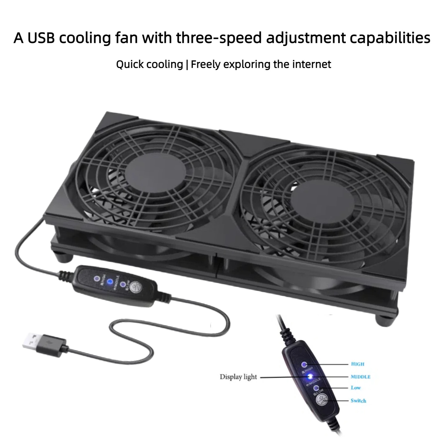 Dual USB Cooling Fan with 3-Sp – No Rgb Gaming Pc recenzja i cena