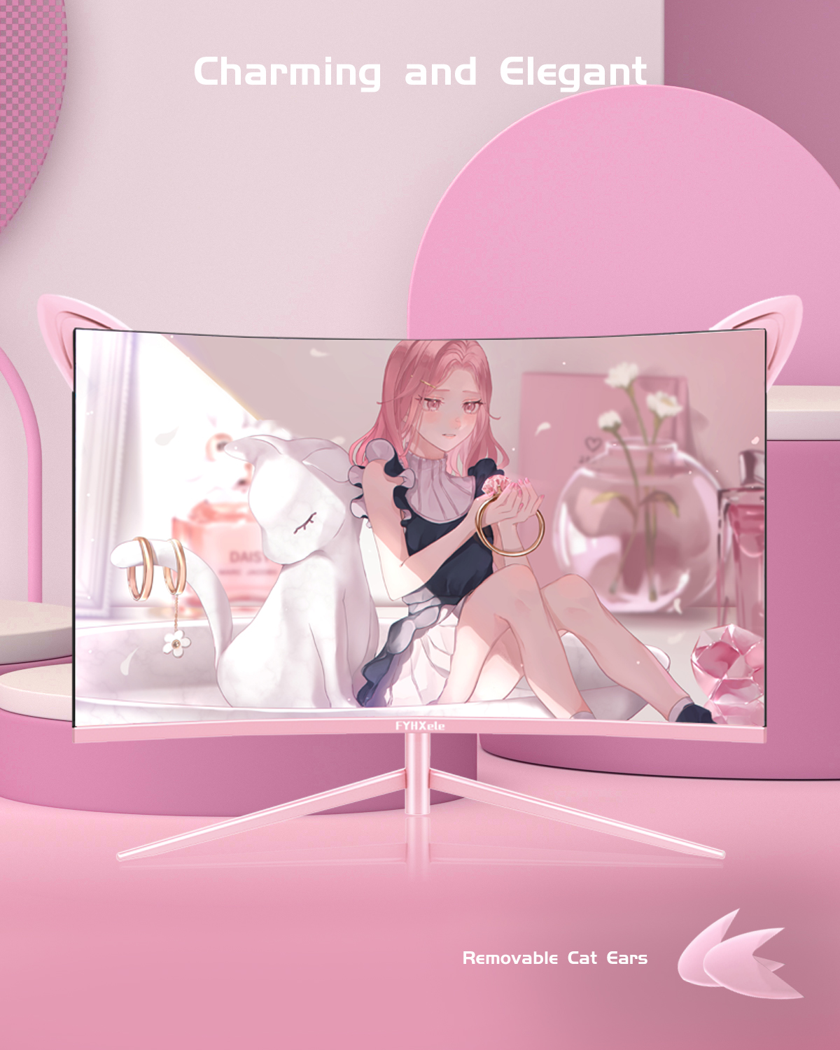 27inch Curved Pink Monitor QHD – Pc Gaming Y Monitor recenzja i cena