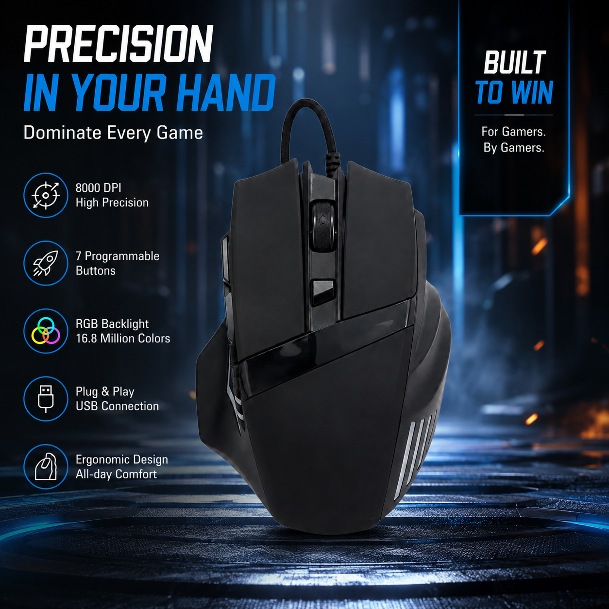 7-Buttons Wired Gaming Mouse,U – No Rgb Gaming Pc recenzja i cena