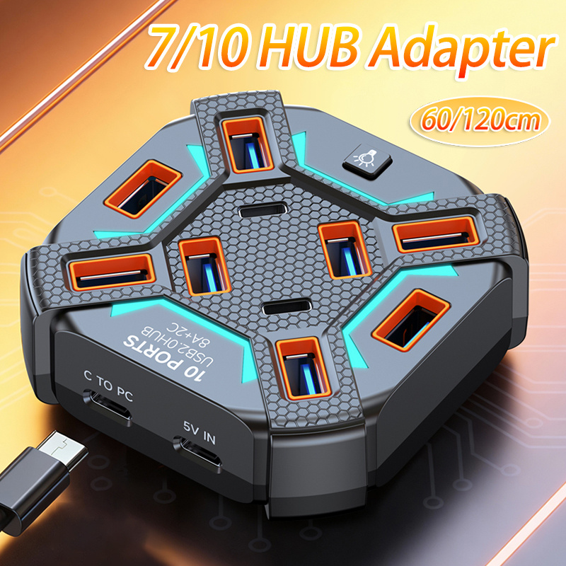 10 Ports USB Hub with RGB Ligh – No Rgb Gaming Pc recenzja i cena