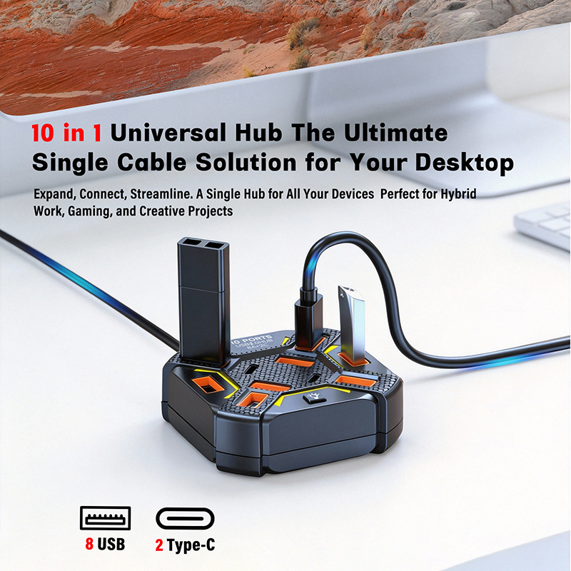 10 Ports USB Hub with RGB Ligh – No Rgb Gaming Pc recenzja i cena